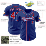 Custom Royal Red-Light Blue Authentic Baseball Jersey