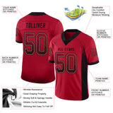 Custom Red Black-Old Gold Drift Fashion Football Jersey