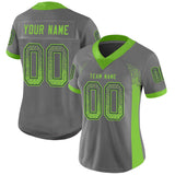 Custom Gray Neon Green-Navy Drift Fashion Football Jersey