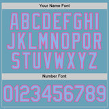 Custom Shadow Blue Light Blue-Pink Authentic Baseball Jersey