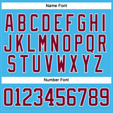 Custom Sky Blue Maroon-White Hockey Lace Neck Jersey