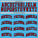 Custom Sky Blue Red-Black Authentic Basketball Jersey