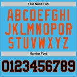 Custom Sky Blue Black-Orange Authentic Basketball Jersey