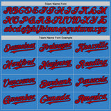 Custom Powder Blue Red-Navy Authentic Sleeveless Baseball Jersey