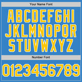 Custom Powder Blue Yellow-White Authentic Sleeveless Baseball Jersey