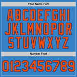 Custom Powder Blue Orange-Royal Authentic Sleeveless Baseball Jersey