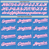 Custom Powder Blue White-Pink Authentic Sleeveless Baseball Jersey