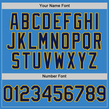 Custom Powder Blue Navy-Gold Authentic Sleeveless Baseball Jersey
