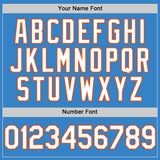 Custom Powder Blue White-Orange Authentic Sleeveless Baseball Jersey