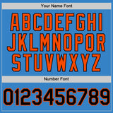 Custom Powder Blue Black-Orange Authentic Sleeveless Baseball Jersey