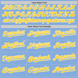 Custom Light Blue Yellow-White Authentic Sleeveless Baseball Jersey