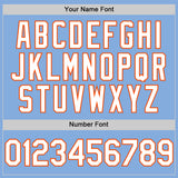 Custom Light Blue White-Orange Authentic Sleeveless Baseball Jersey