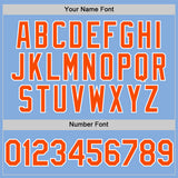 Custom Light Blue Orange-White Authentic Sleeveless Baseball Jersey