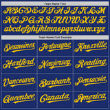 Custom Royal Yellow Authentic Sleeveless Baseball Jersey
