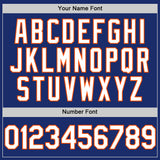 Custom Royal White-Orange Authentic Sleeveless Baseball Jersey