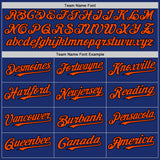 Custom Royal Black-Orange Authentic Sleeveless Baseball Jersey