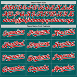 Custom Teal Red-White Authentic Sleeveless Baseball Jersey