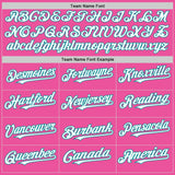 Custom Pink White-Teal Authentic Sleeveless Baseball Jersey