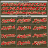 Custom Olive Red-Cream Authentic Sleeveless Salute To Service Baseball Jersey