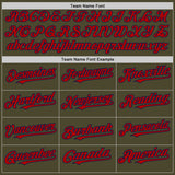 Custom Olive Red-Navy Authentic Sleeveless Salute To Service Baseball Jersey