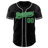 Custom Black Snakeskin Grass Green-Gray Authentic Baseball Jersey