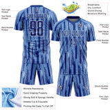 Custom Light Blue Royal-White Pinstripe Sublimation Soccer Uniform Jersey