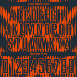 Custom Navy Orange Abstract Triangle Sublimation Soccer Uniform Jersey