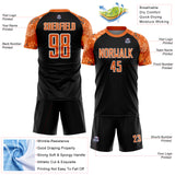 Custom Black Bay Orange-White African Pattern Sublimation Soccer Uniform Jersey