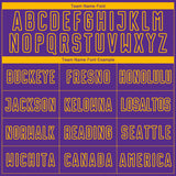Custom Purple Gold Lines Sublimation Soccer Uniform Jersey