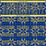 Custom Royal Yellow Damask Pattern Sublimation Soccer Uniform Jersey