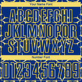 Custom Royal Yellow Damask Pattern Sublimation Soccer Uniform Jersey