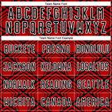 Custom Red Black-White Geometric Pattern Sublimation Soccer Uniform Jersey