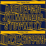 Custom Navy Yellow Lines Sublimation Soccer Uniform Jersey