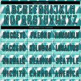 Custom Teal White-Black Geometric Shapes Sublimation Soccer Uniform Jersey