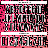 Custom Pink Black-White Geometric Lines Sublimation Soccer Uniform Jersey