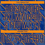Custom Royal Bay Orange Lightning Sublimation Soccer Uniform Jersey