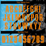 Custom Graffiti Pattern Bay Orange Black-Sky Blue Scratch Sublimation Soccer Uniform Jersey