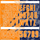Custom Graffiti Pattern Bay Orange-Navy Scratch Sublimation Soccer Uniform Jersey