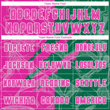 Custom Graffiti Pattern Deep Pink-Kelly Green Scratch Sublimation Soccer Uniform Jersey