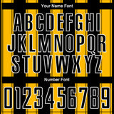 Custom Black Gold-White Line Sublimation Soccer Uniform Jersey