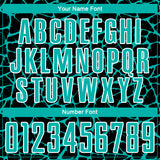 Custom Black Aqua-White Abstract Network Splash Sublimation Soccer Uniform Jersey