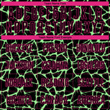 Custom Black Pea Green-Hot Pink Abstract Network Splash Sublimation Soccer Uniform Jersey