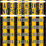 Custom Black Gold-White Line Sublimation Soccer Uniform Jersey