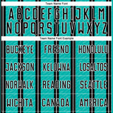 Custom Black Aqua-White Line Sublimation Soccer Uniform Jersey