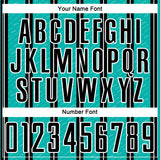 Custom Black Aqua-White Line Sublimation Soccer Uniform Jersey