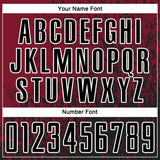 Custom Crimson Black-White Abstract Fragment Art Sublimation Soccer Uniform Jersey