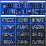 Custom Thunder Blue Black-White Abstract Fragment Art Sublimation Soccer Uniform Jersey