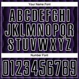 Custom Black Purple-White Geometric Shape Sublimation Soccer Uniform Jersey