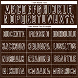 Custom Brown White Geometric Shape Sublimation Soccer Uniform Jersey