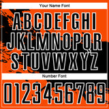 Custom Orange Black-White Splash Sublimation Soccer Uniform Jersey